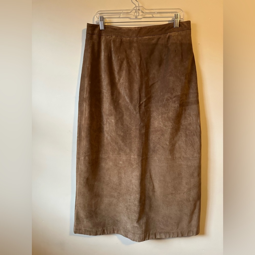 Vintage Lord & Taylor Brown Leather Maxi Skirt Western Capsule